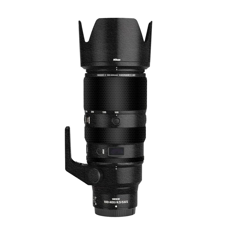Защитная пленка для объектива Nikon Z100-400mm f/4.5-5.6 VR S с матовой черной текстурой и матричным узором