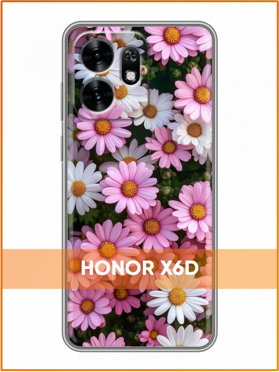 Чехол для Honor X6D с принтом для женщин с Ромашками (Хонор х6д)