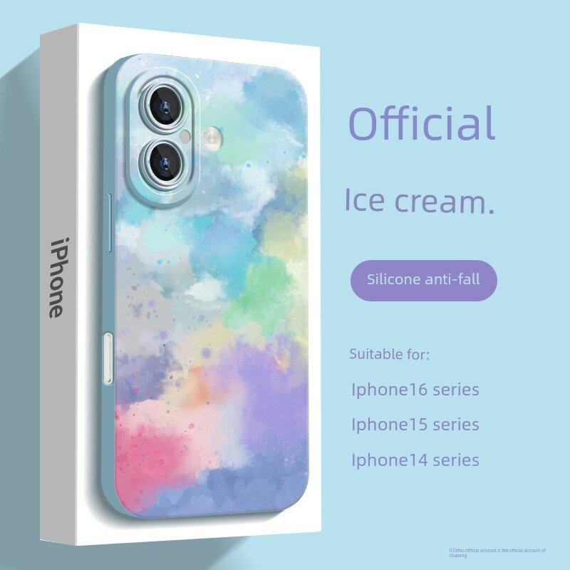 Чехол для iPhone 16 Pro из жидкого силикона с дизайном леденца, мягкий на ощупь