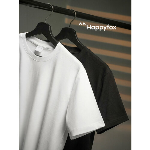 фото Футболка happyfox для мужчин, 2 шт., размер 64, черный/белый