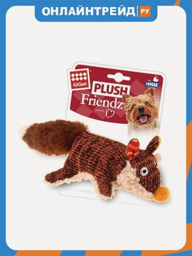 Изображение товара Игрушка для собак Gigwi Лиса с пищалкой 9см, серия PLUSH FRIENDZ