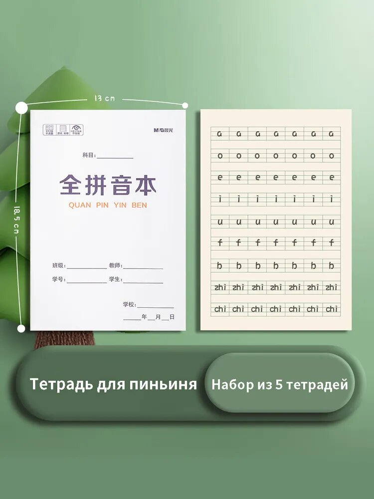 M&G Тетрадь A5+, 5 шт, листов: 14