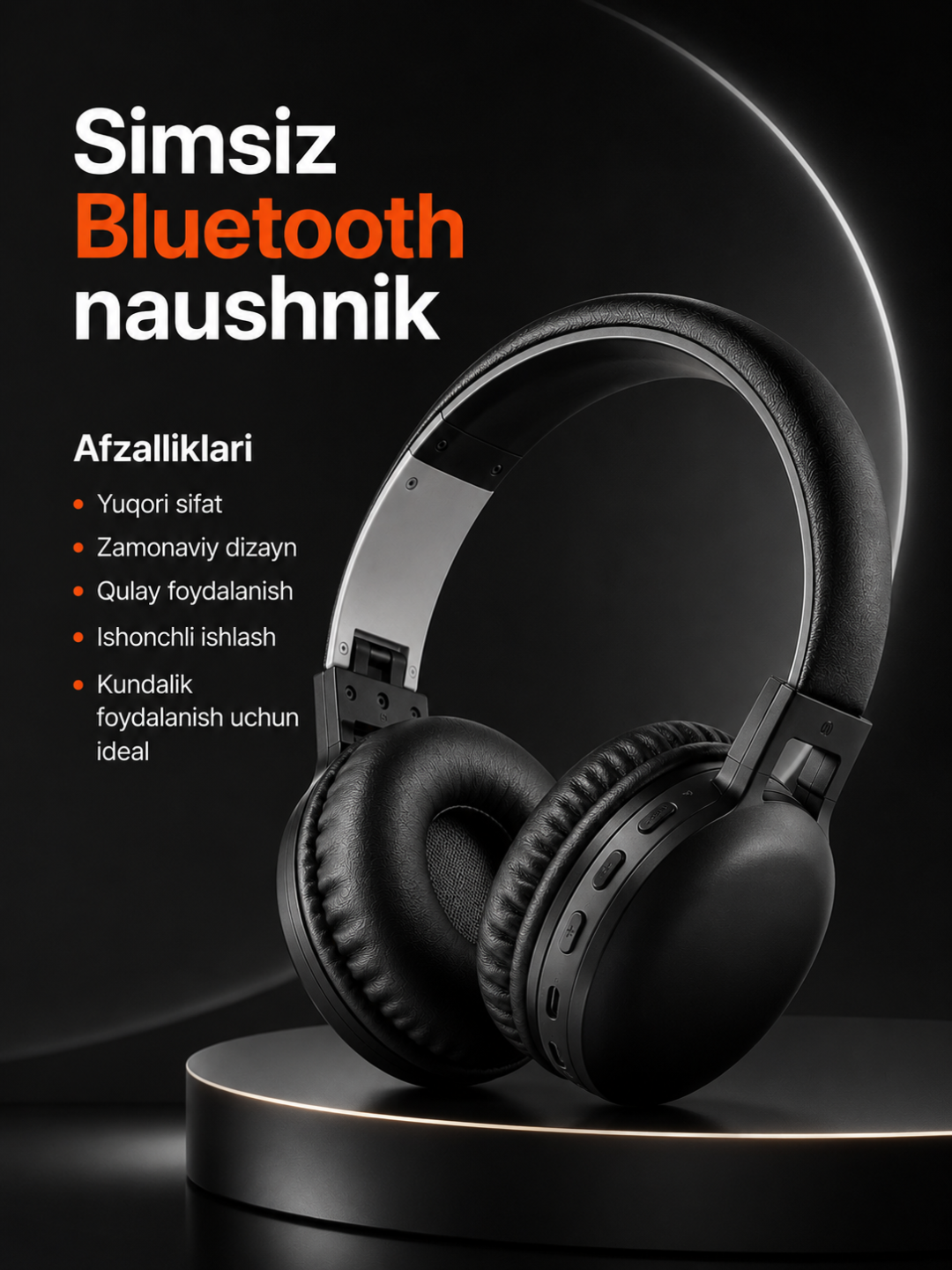 Kuchli bas va uzoq muddat xizmat qiladigan JBL 881A Bluetooth simsiz quloqchinlari