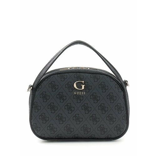 Сумка сэтчел GUESS, фактура матовая, зернистая, серый