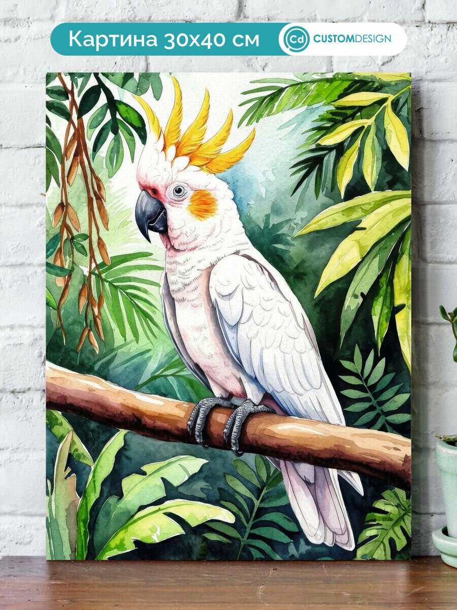 Картина на стену для интерьера Попугай 30x40 см