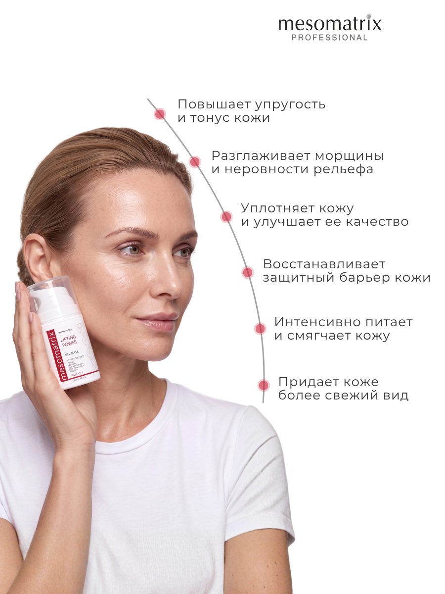 Антивозрастная маска для лица LIFTING POWER, с пептидами, подтягивающая, 50 мл, Mesomatrix — фото 1