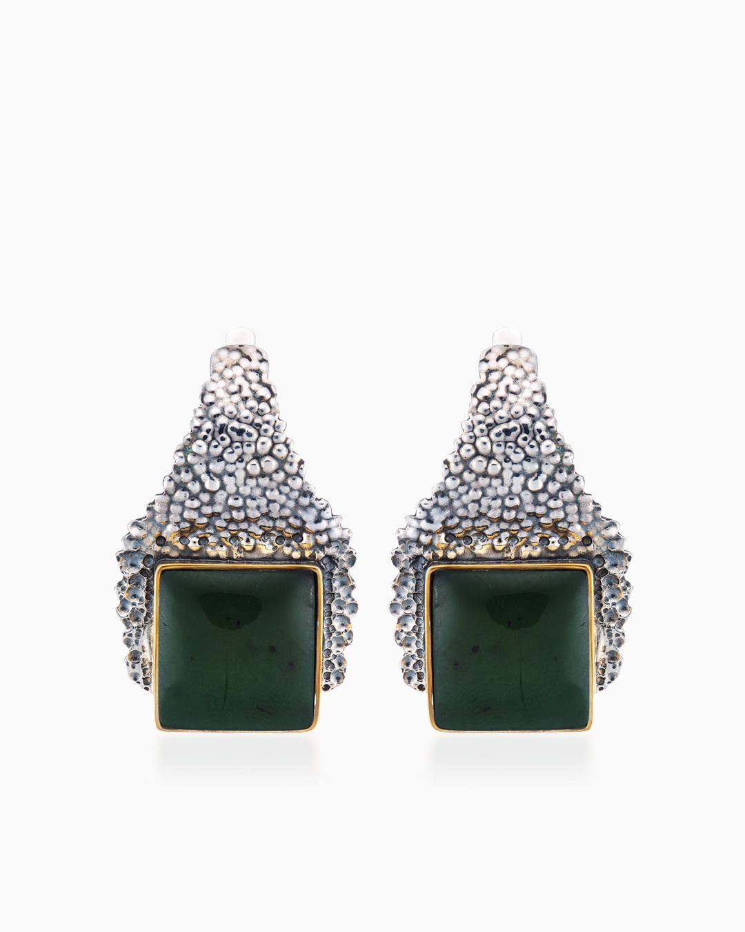 Серьги SARKISSIAN, серебро, 925 проба, нефрит
