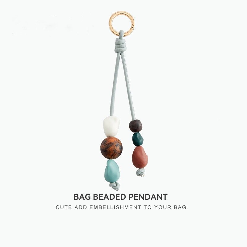 Бусинный брелок для сумки Longchamp Le Pliage Xtra Аксессуар 65 см Цвет Лаванда Зеленый С Золотой Пряжкой