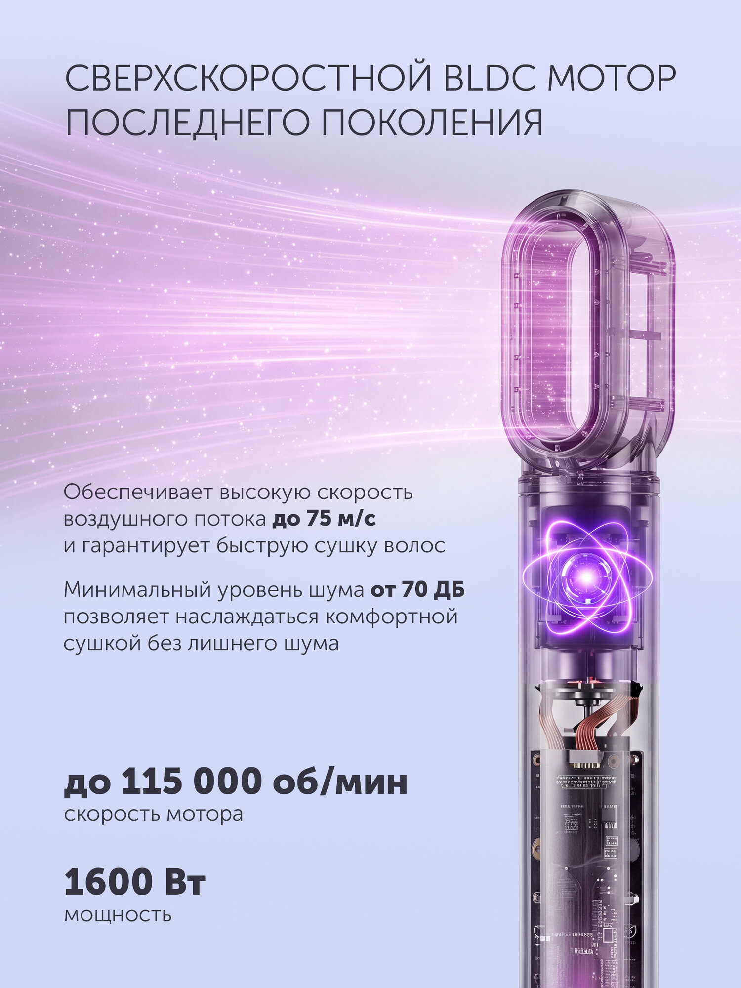 Фен-щетка для волос Polaris PHSB 9900 стайлер 8 в 1, брашинг, 4 температурных режима, 3 скорости, черный — фото 1