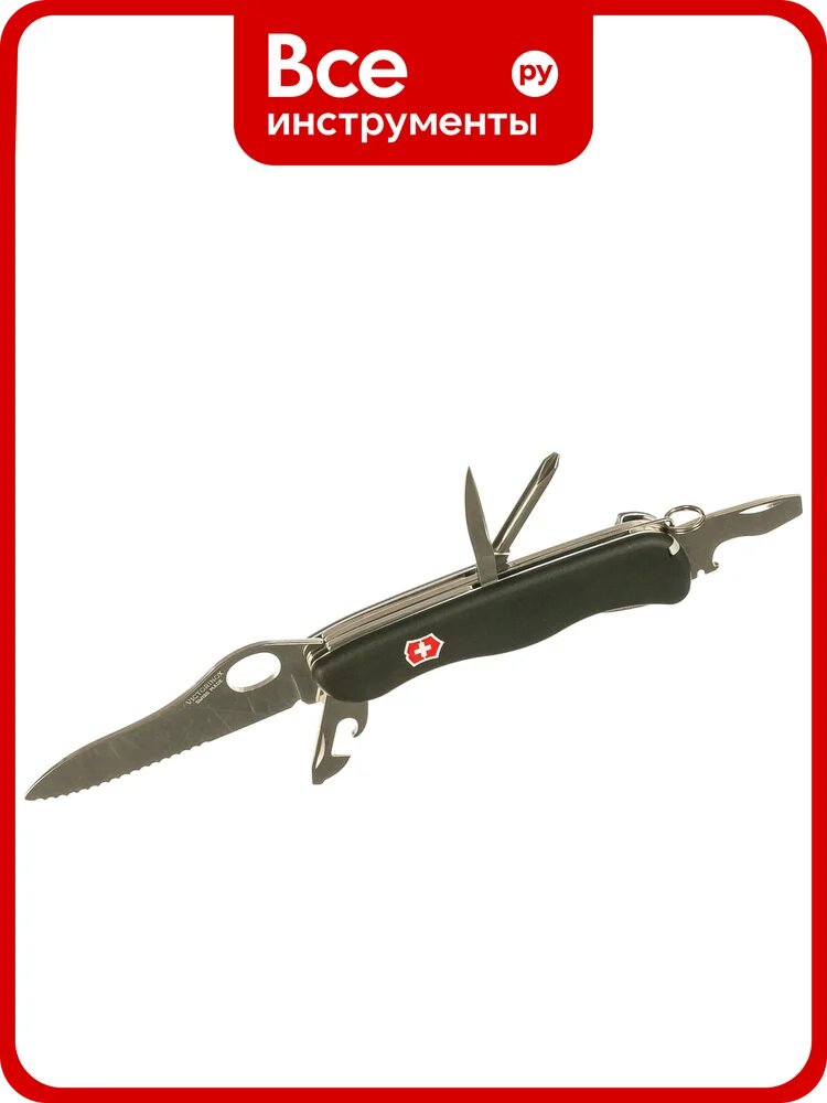 Швейцарский нож Victorinox Trailmaster One Hand, 12 функций, нержавеющая сталь, пластик, черный
