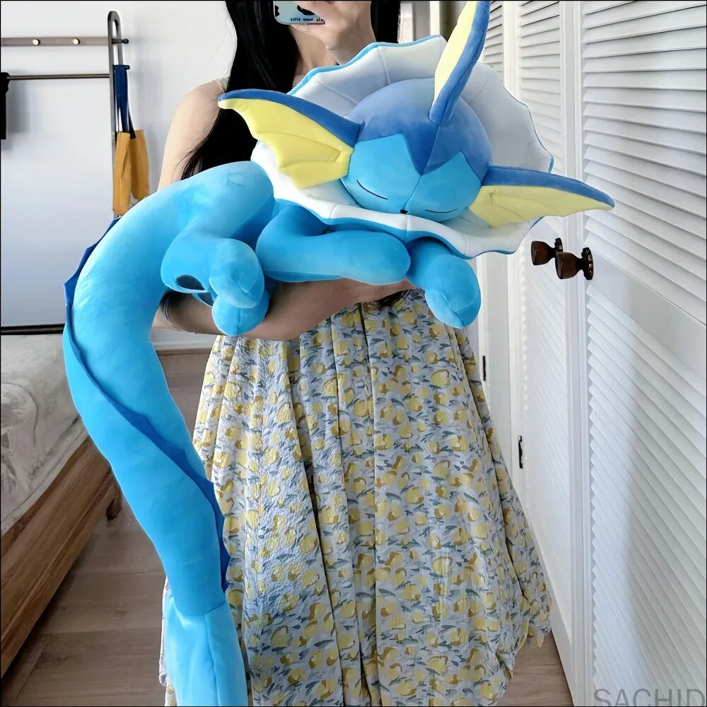 Качественный плюшевый Вапореон, 50 см, из аниме, мягкая кукла Pokemon Vaporeon-2026