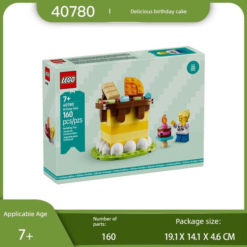LEGO 40780 Вкусный День Рождения Торт Сборная Игрушка для Мальчиков и Девочек, 160 Деталей, Творческая Активность