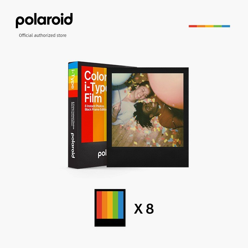 I-Type пленка с цветной черной рамкой 8 листов для фотоаппаратов Polaroid стильный вид