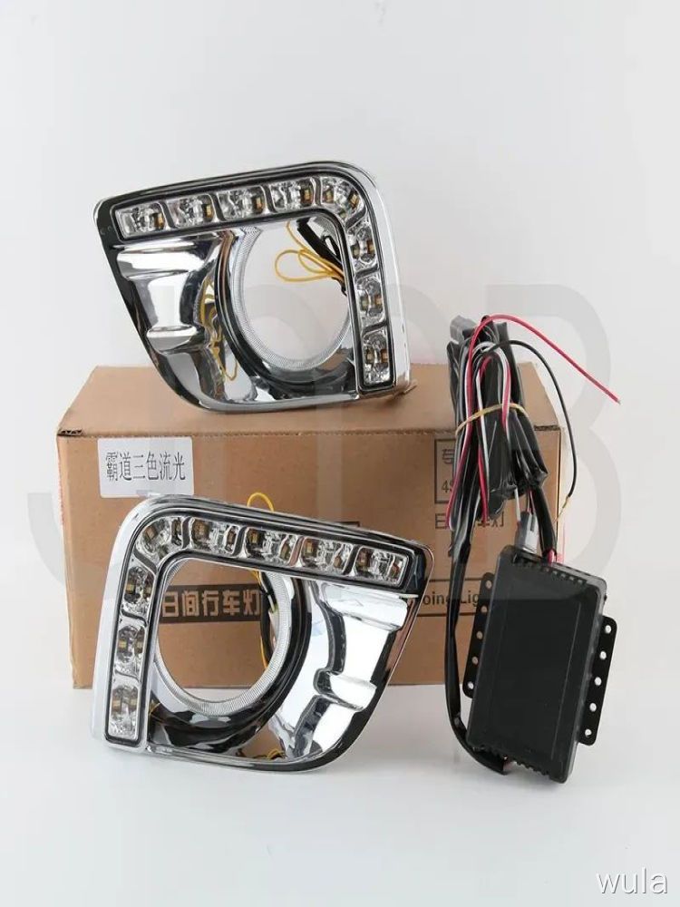 Дневные ходовые огни D-Prado-03-09, хромированная окантовка, LED, 1 шт, для автомобиля, освещение