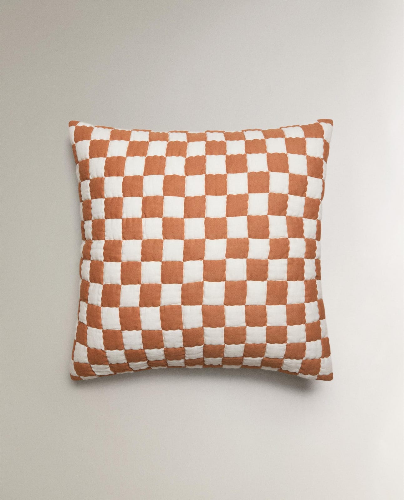 Наволочка декоративная ZARA HOME, клетка, терракота, 50 x 50 см 4100/007/772-63