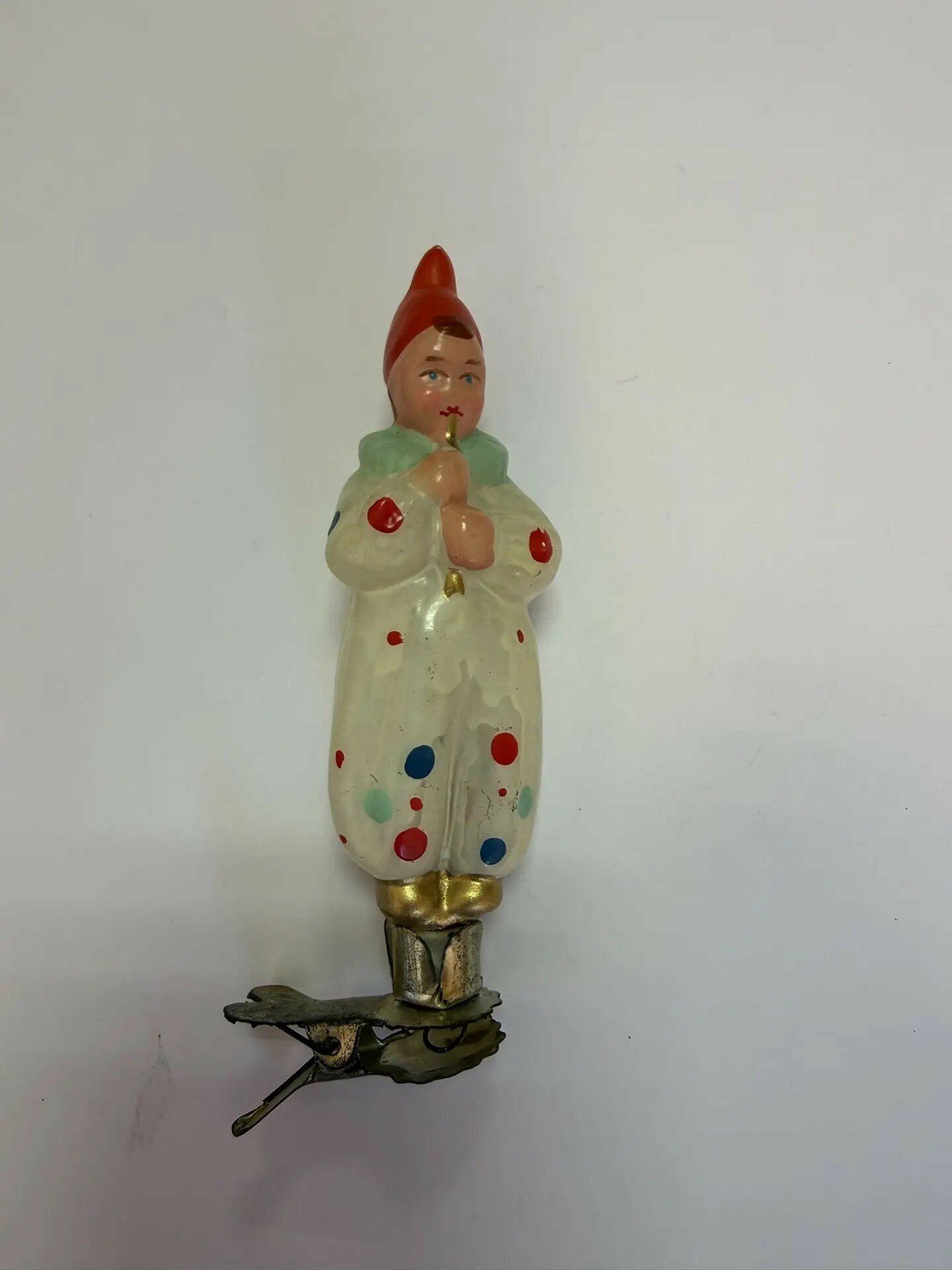 Елочная игрушка Клоун с дудочкой