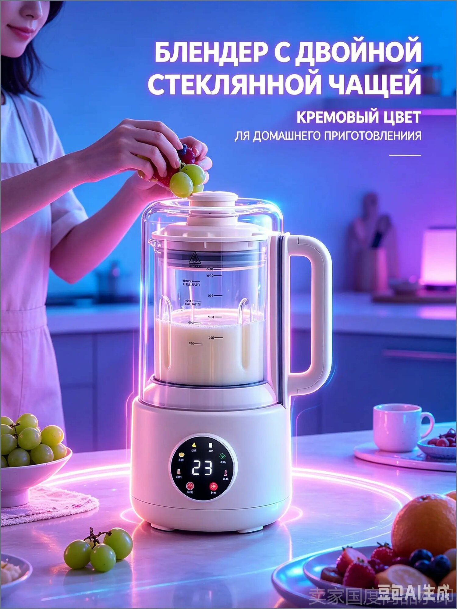 Портативный блендер PBJ-010, белый