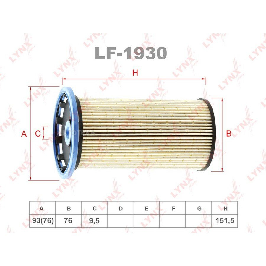 Фильтр топливный (картридж) LYNXAUTO LF1930