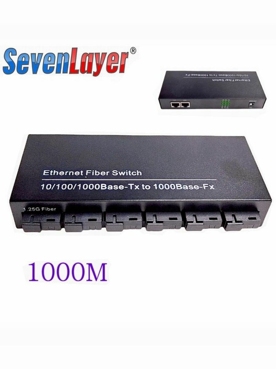 Гигабитный коммутатор 6 портов SC + 2 порта RJ45 для оптической сети