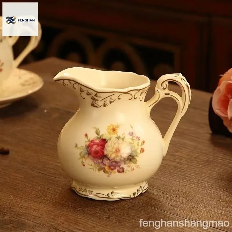 Сервиз кофейный Grandfor, фарфор, кремовый, 1 предмет, цветочный узор