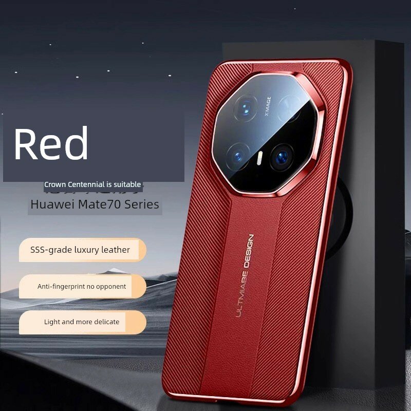 Huawei Mate 60 Krasnyy Nastoyashchiy Kozhannyi Chas - Biznesnyy Rospisnyy Dizayn S Usluzhivayushchey Zashchitoy
