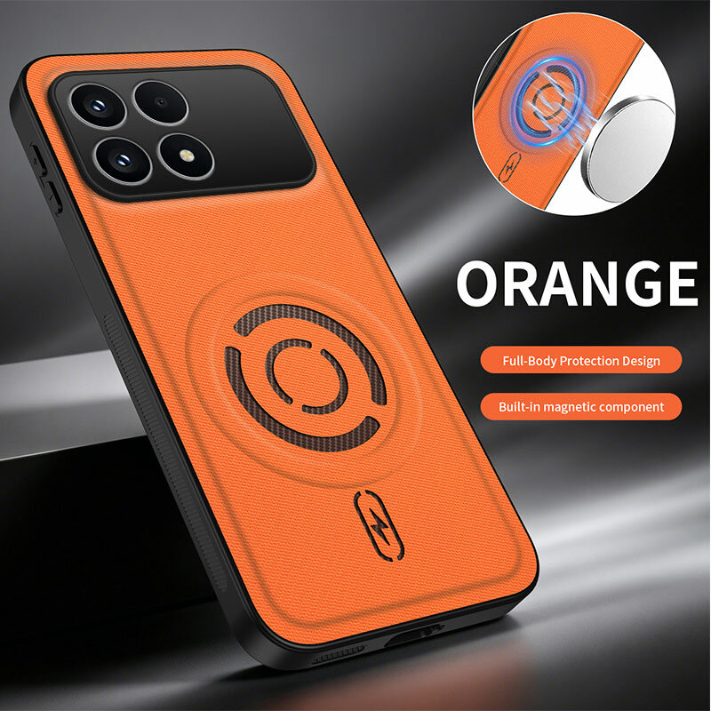 Чехол Для Poco F8 Pro/Сяоми Поко F8 Про, soft touch, чехол-кардиомонитор, искусственная кожа, поликарбонат (PC), защита камеры, ударопрочный, усиленные углы, Xiaomi, Poco F8 Pro, orange,