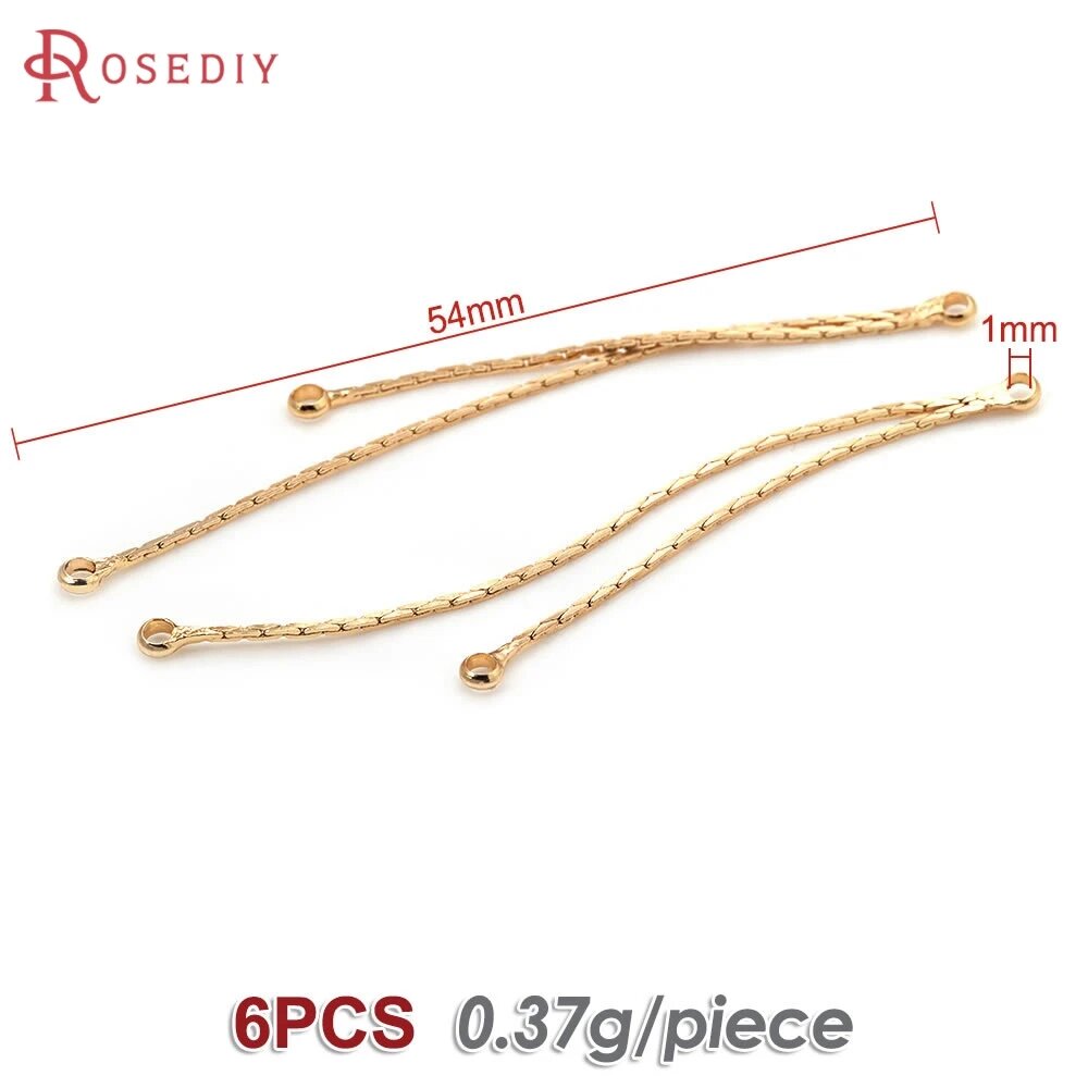 Латунная цепочка для сережек Rosediy, 54 мм, золотого цвета