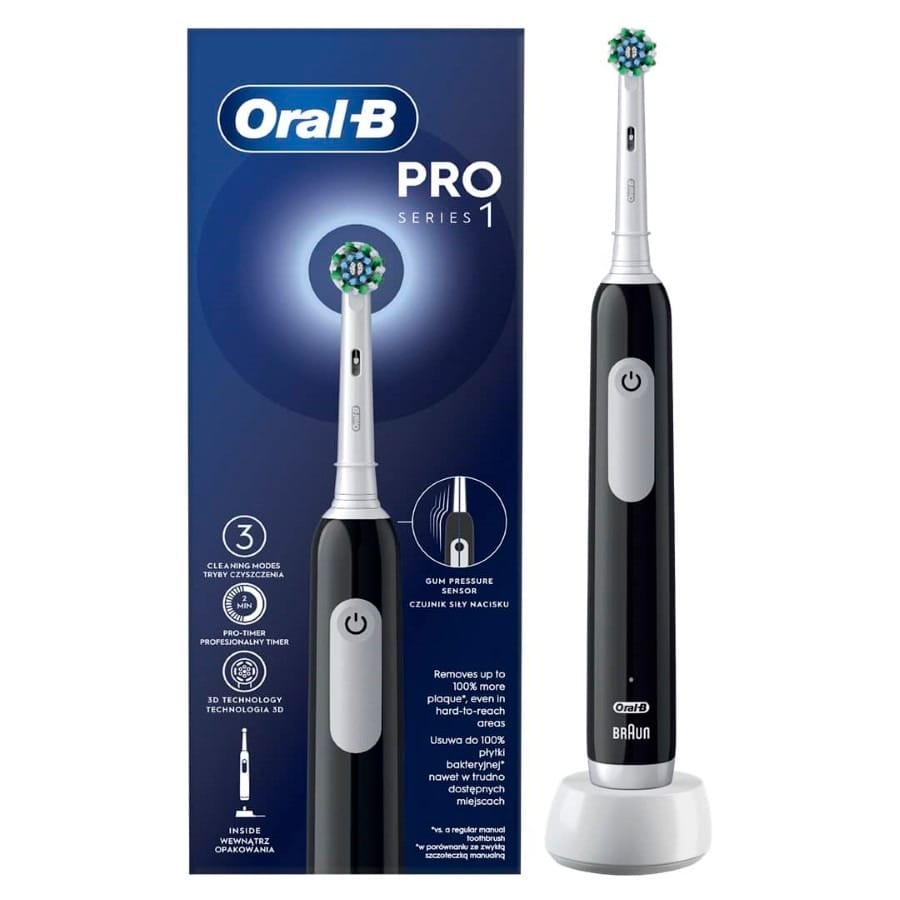 Электрическая зубная щетка Oral-B PRO1 CrossAction, черный