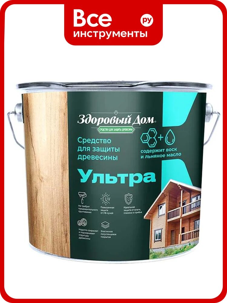 Деревозащитное средство Здоровый дом Ультра тик, 0.8 л ЛА-00004035