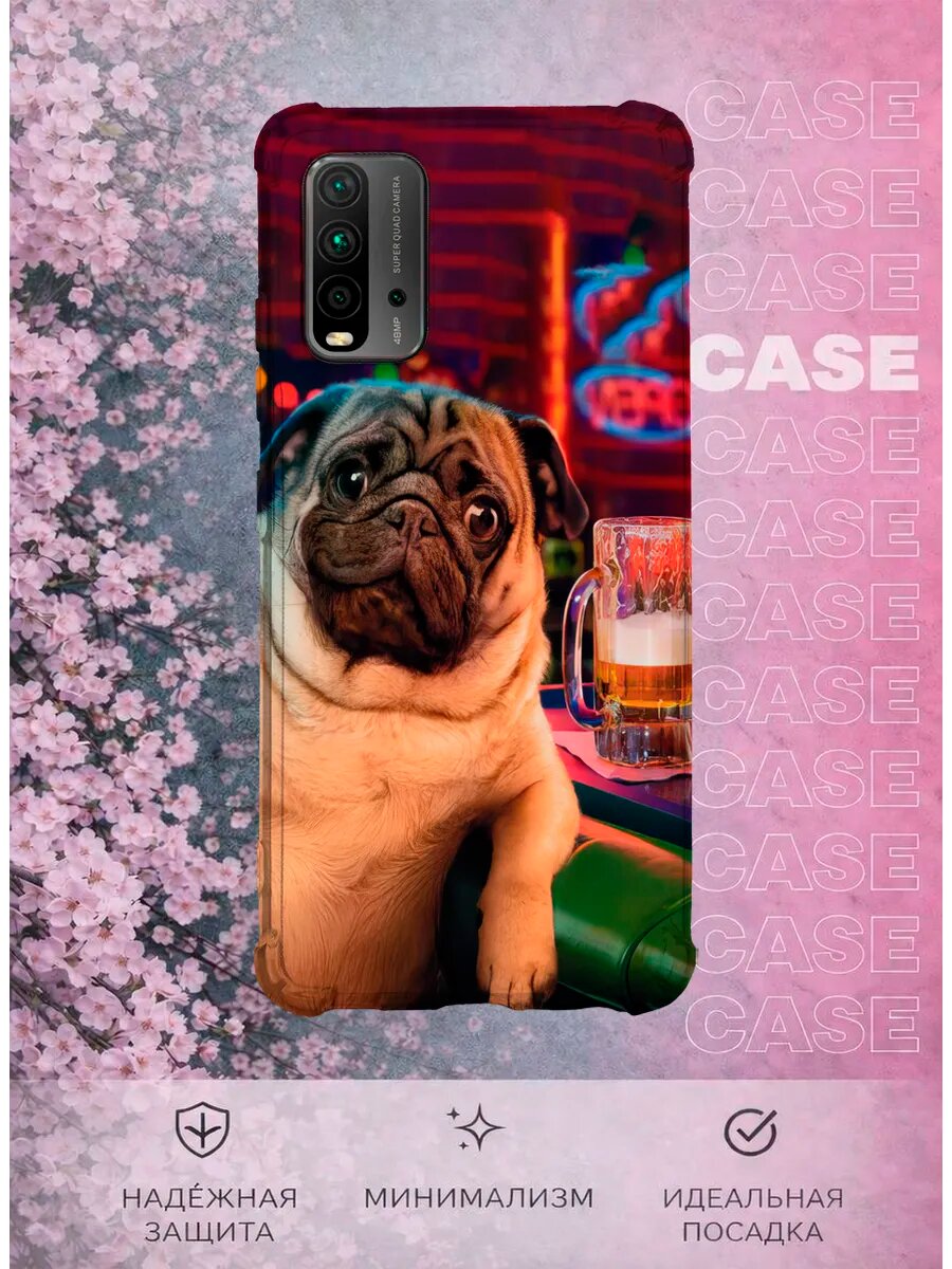 Чехол на Xiaomi Redmi 9T с принтом Смешной мопс