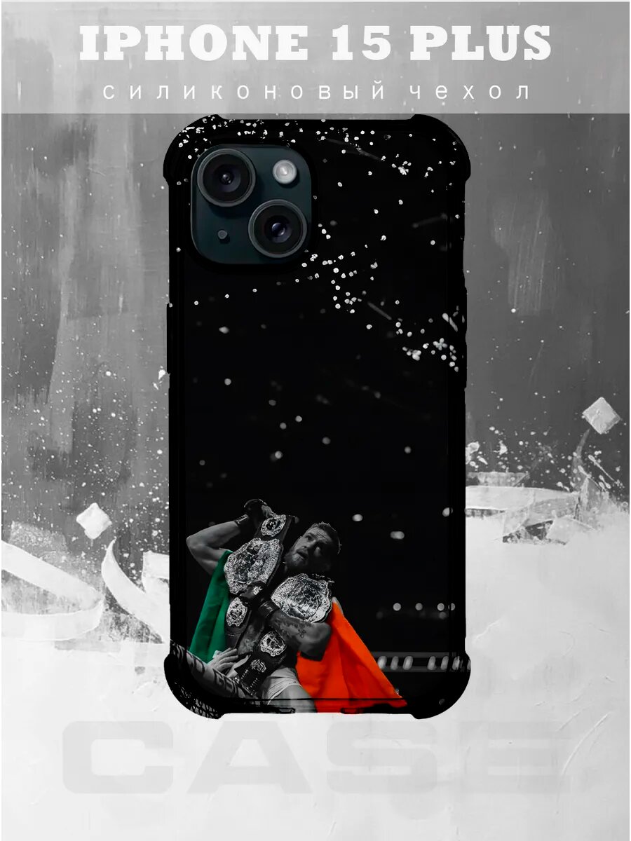 Чехол на IPHONE 15 PLUS с принтом чемпион конор