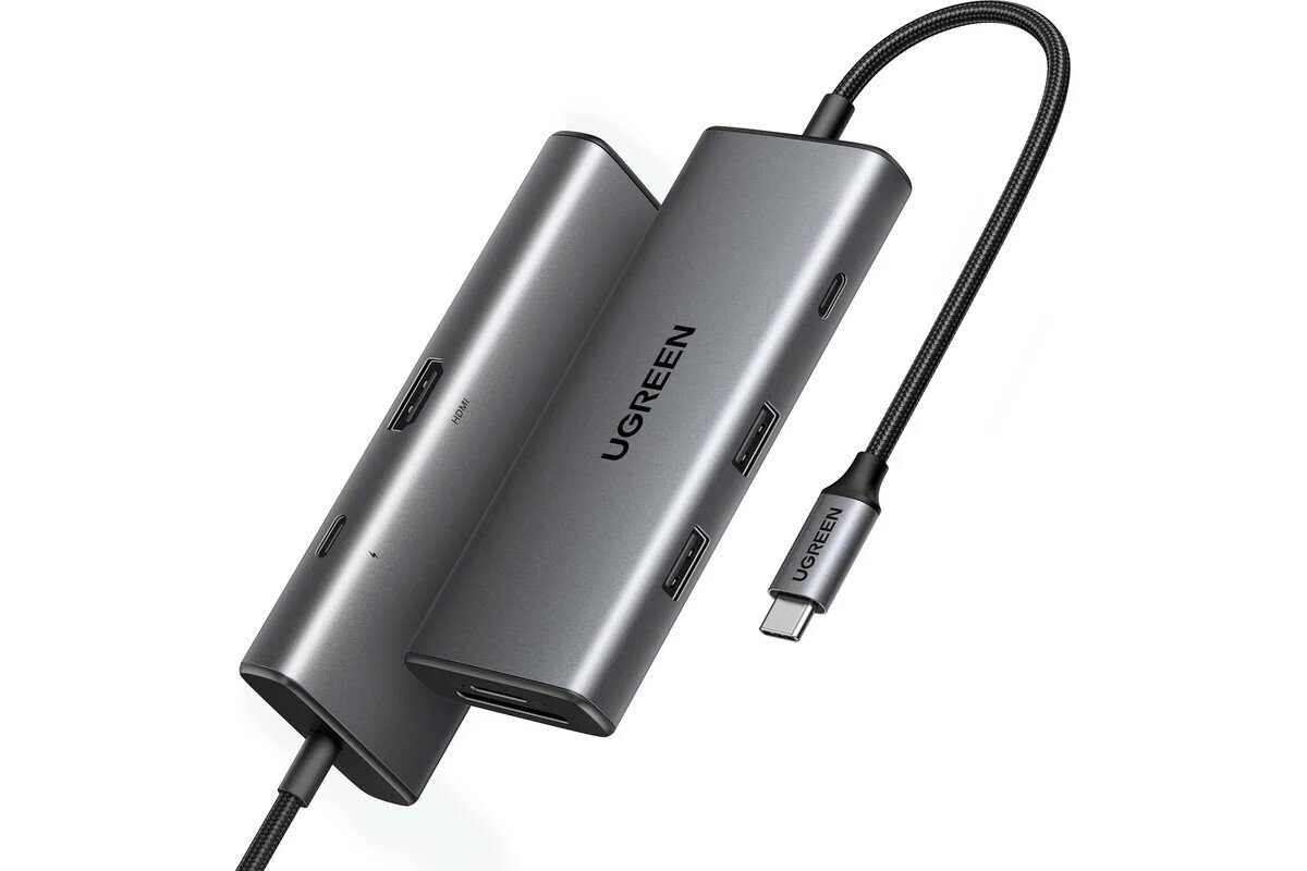 Адаптер UGREEN CM498 (15531) Revodok Pro 7-in-1 Серый 4xUSB-A, 2xHDMI, 1xUSB-C RU