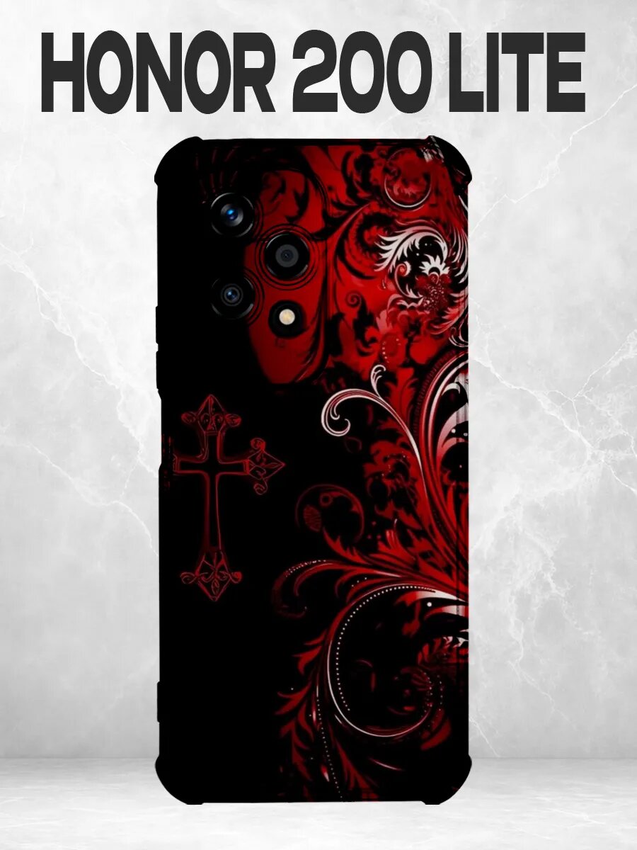 Чехол на Honor 200 Lite с принтом красная готика
