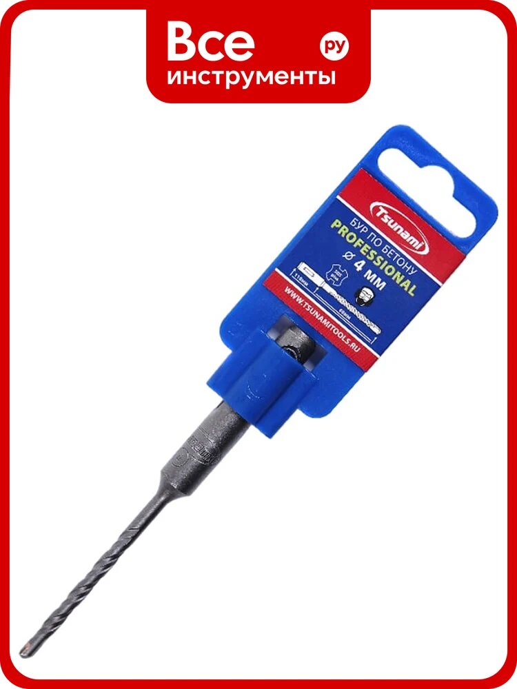 Бур по бетону SDS-plus Professional 4x110 мм Tsunami T10610200004110