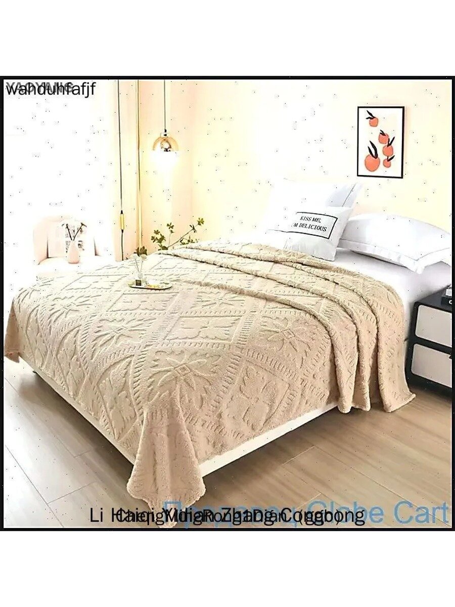 Простыня 150x200 см из жаккарда с хлопком, светло-кофейная, с узорами и цветами