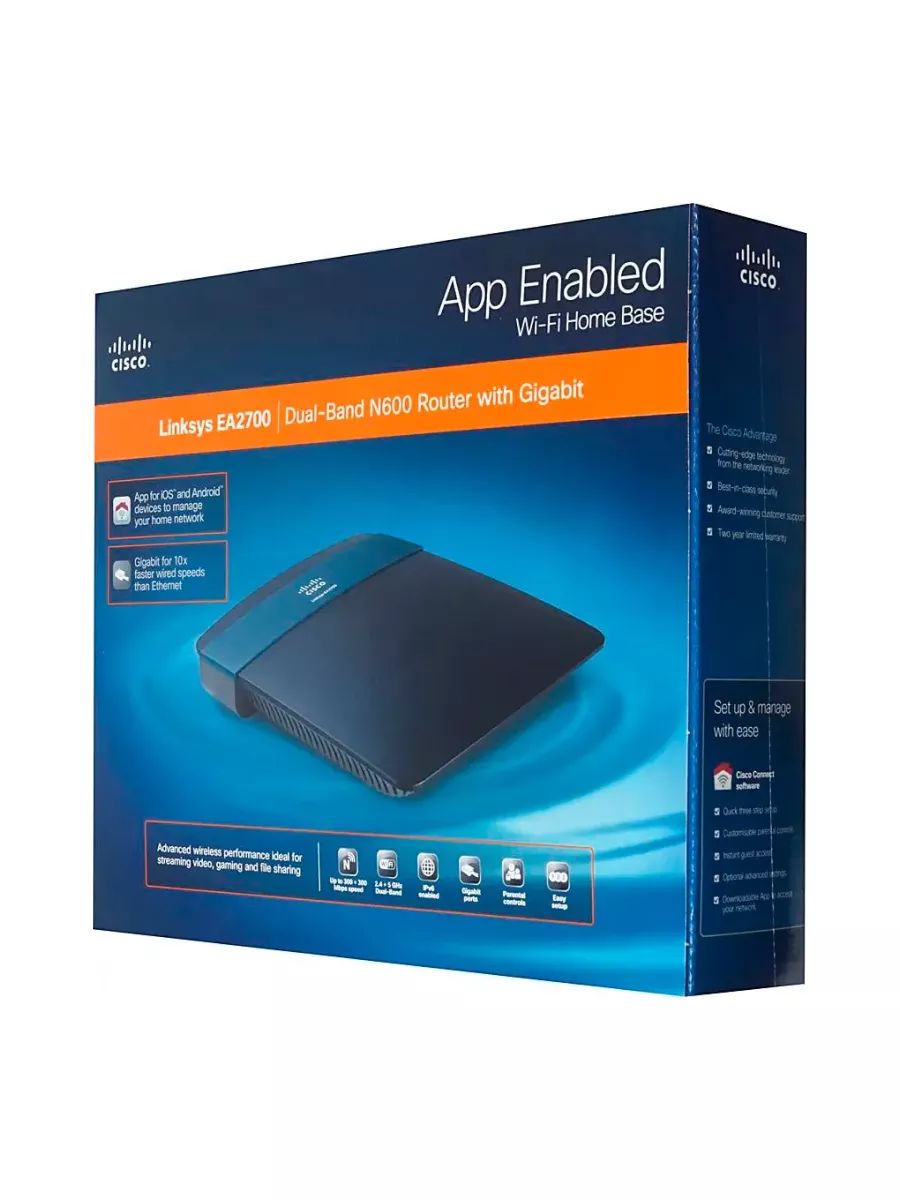 Роутер Linksys EA2700-EE с портами Gigabit Ethernet для быстрого проводного интернета