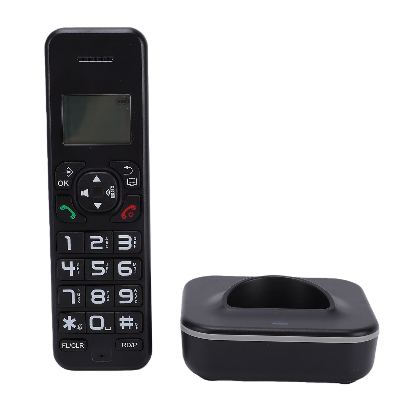 Беспроводной телефон с блокировкой вызовов, Black, LCD дисплей, для дома, поддержка до 5 трубок