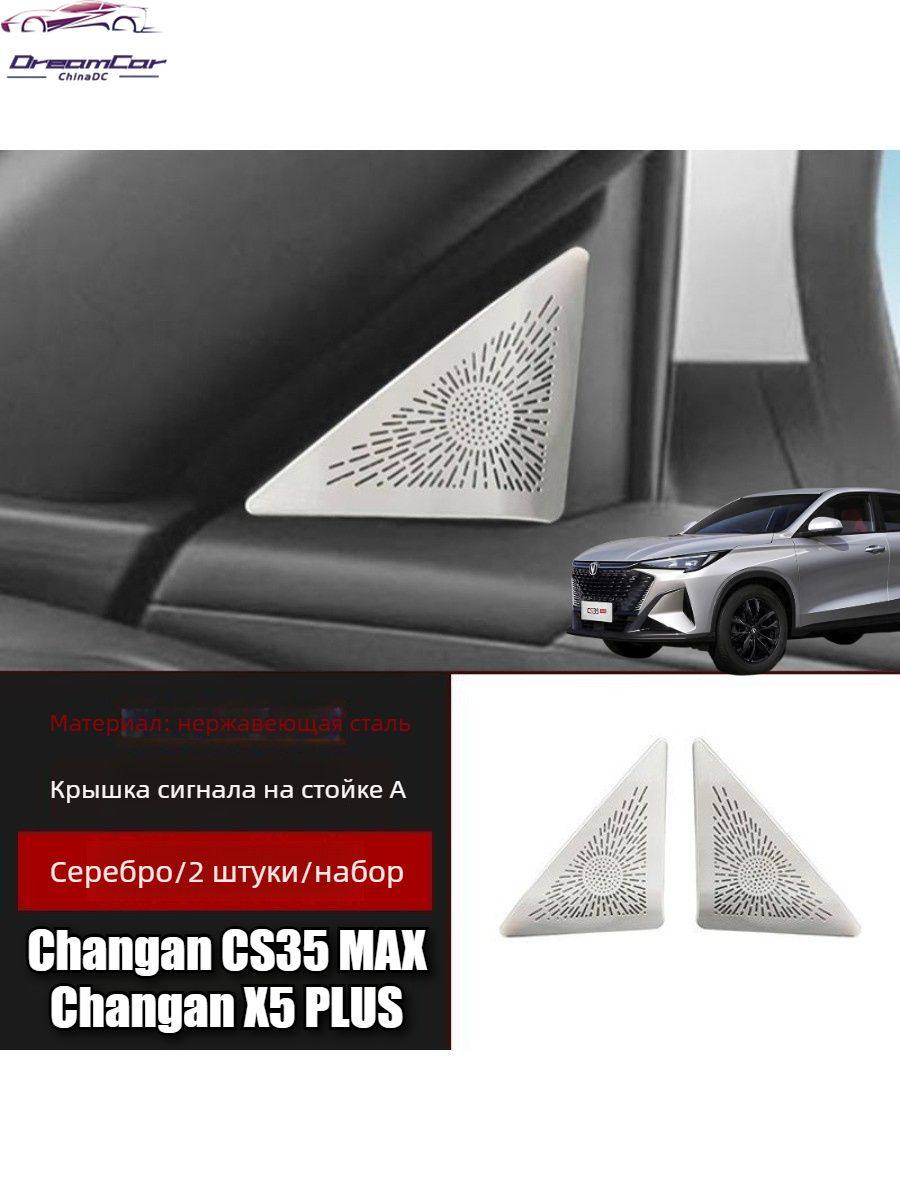 Changan CS35 MAX/Changan X5 PLUS Защитная крышка воздуховыпускного отверстия приборной панели из нержавеющей стали. аксессуары Changan CS35 MAX/Changan X5 PLUS .