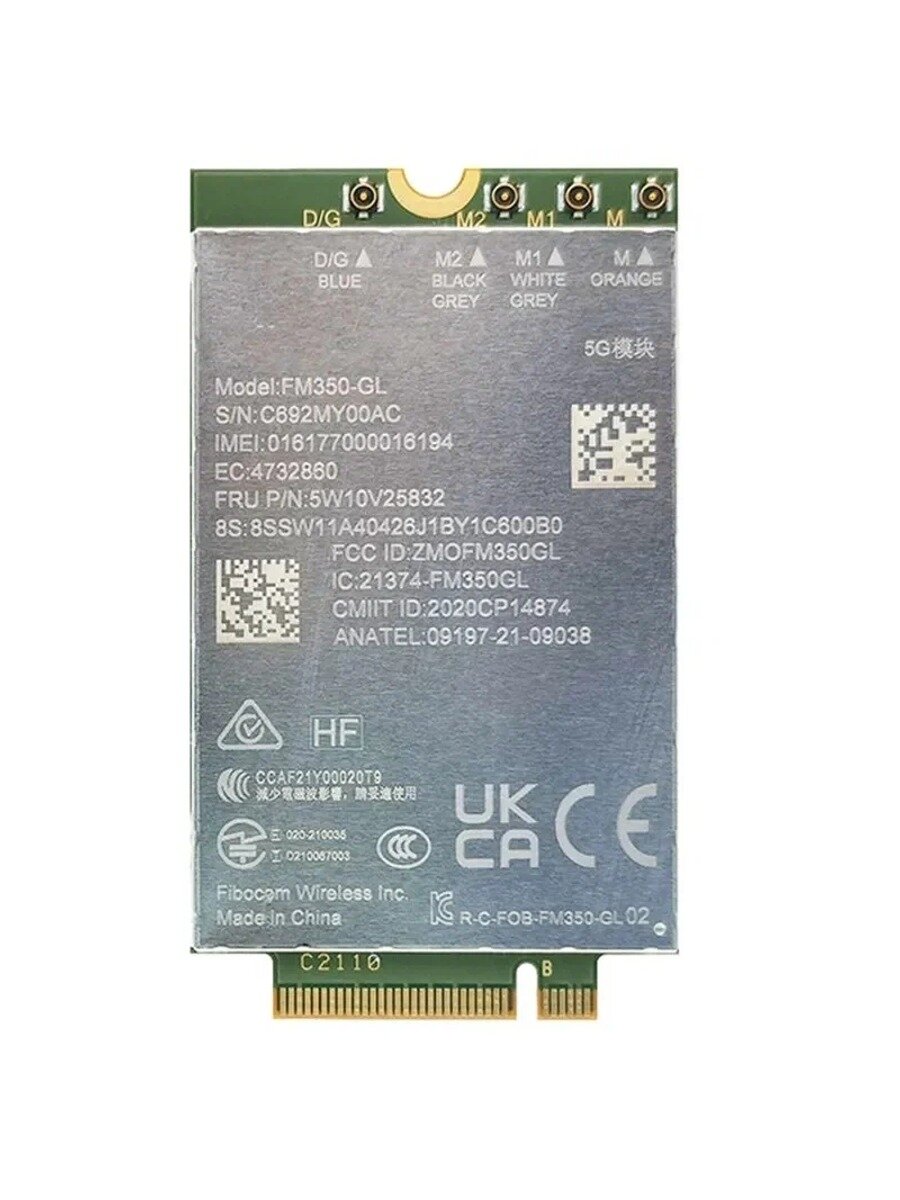 (X P B W) Модуль FM350- Sub-6 GHz 5G/4G/3G Для T14s P1 X13, Цвет Белый