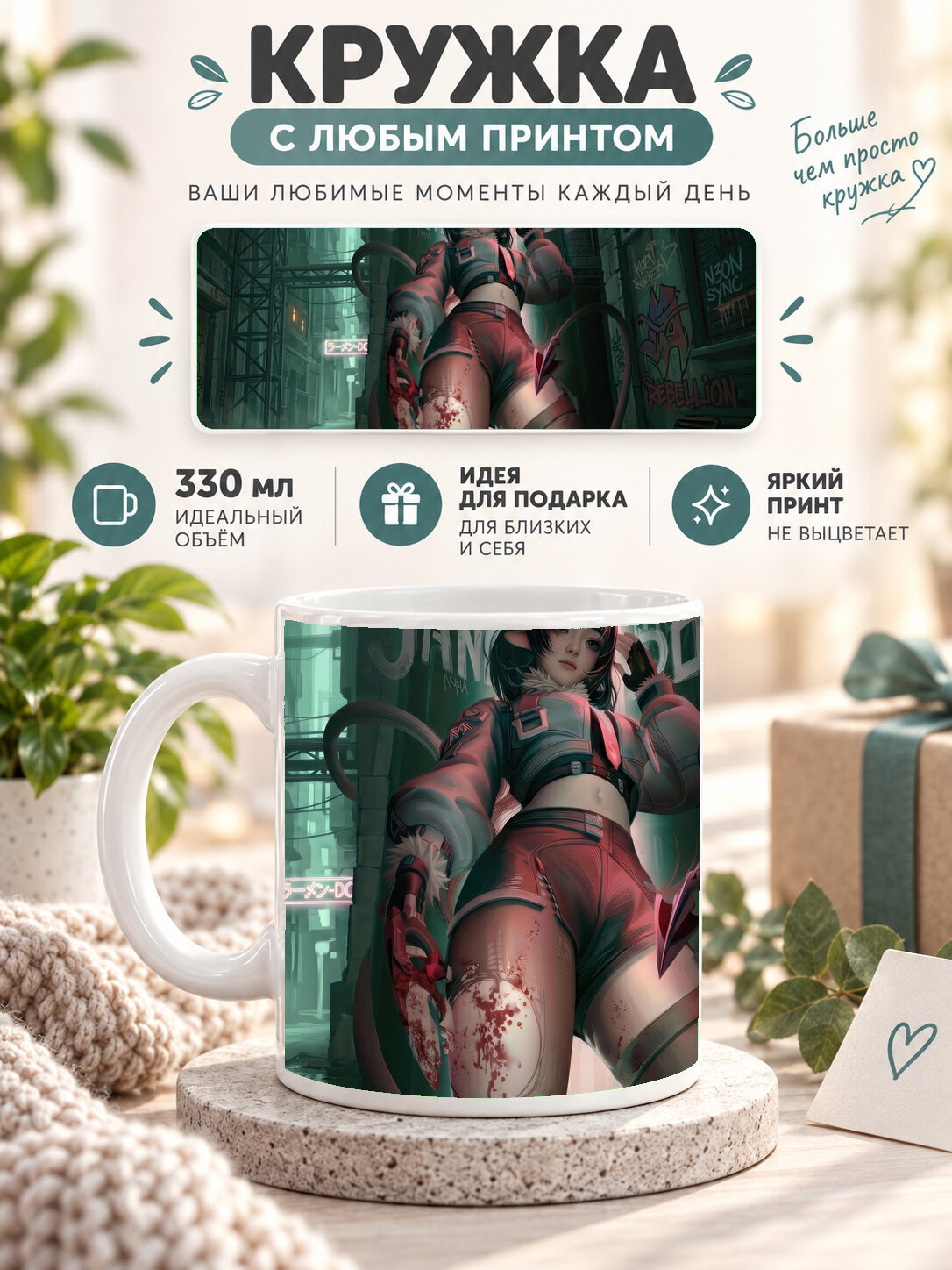Кружка керамическая 330 мл белая с принтом Zenless Zone Zero Fanart