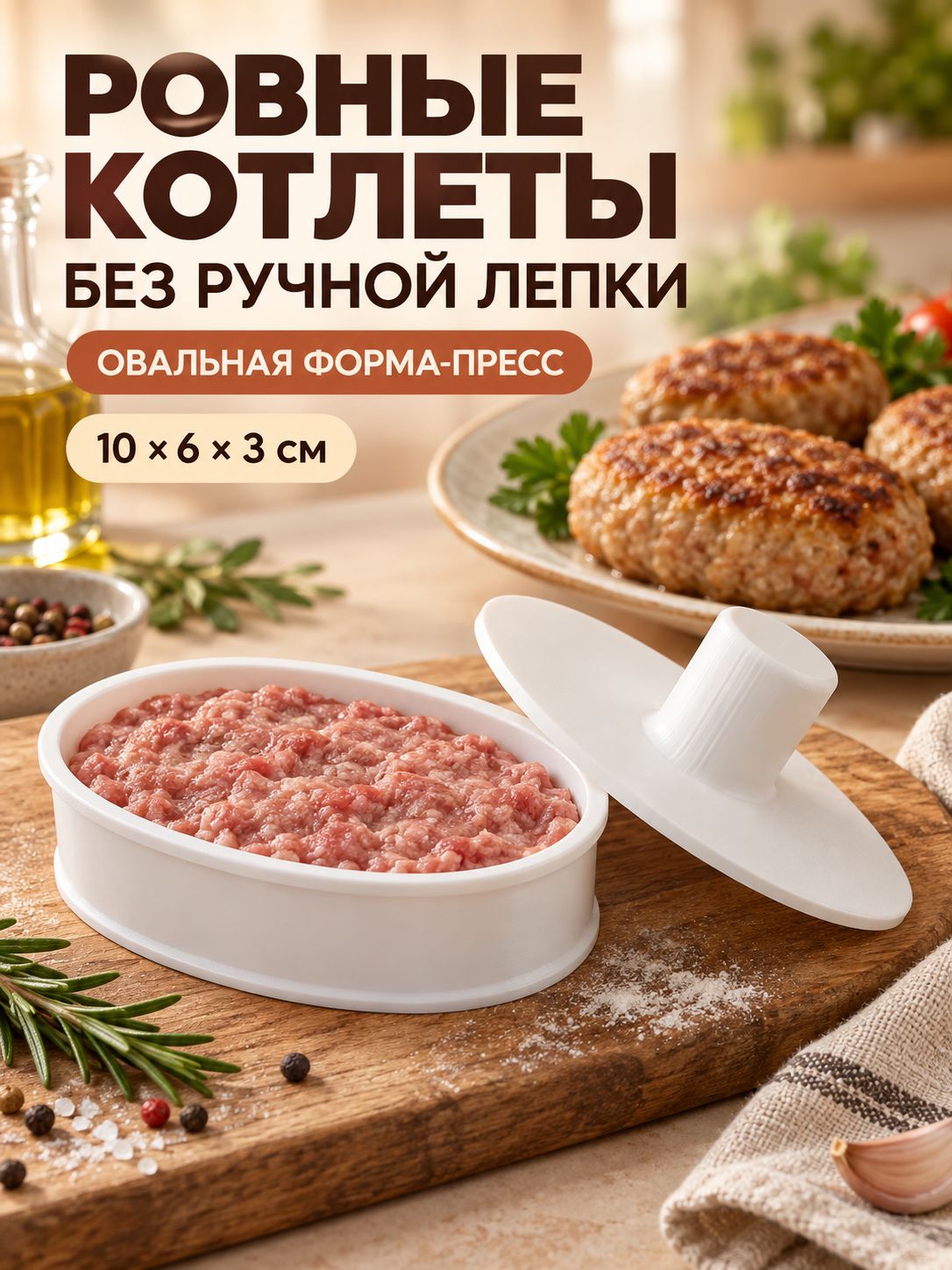 Форма для котлет с прессом