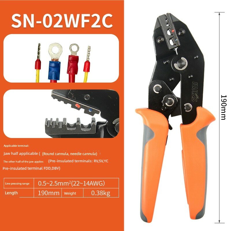 IWISS SN-02WF2C клещи для обжима изолированных трубок 0,5-2,5 мм²