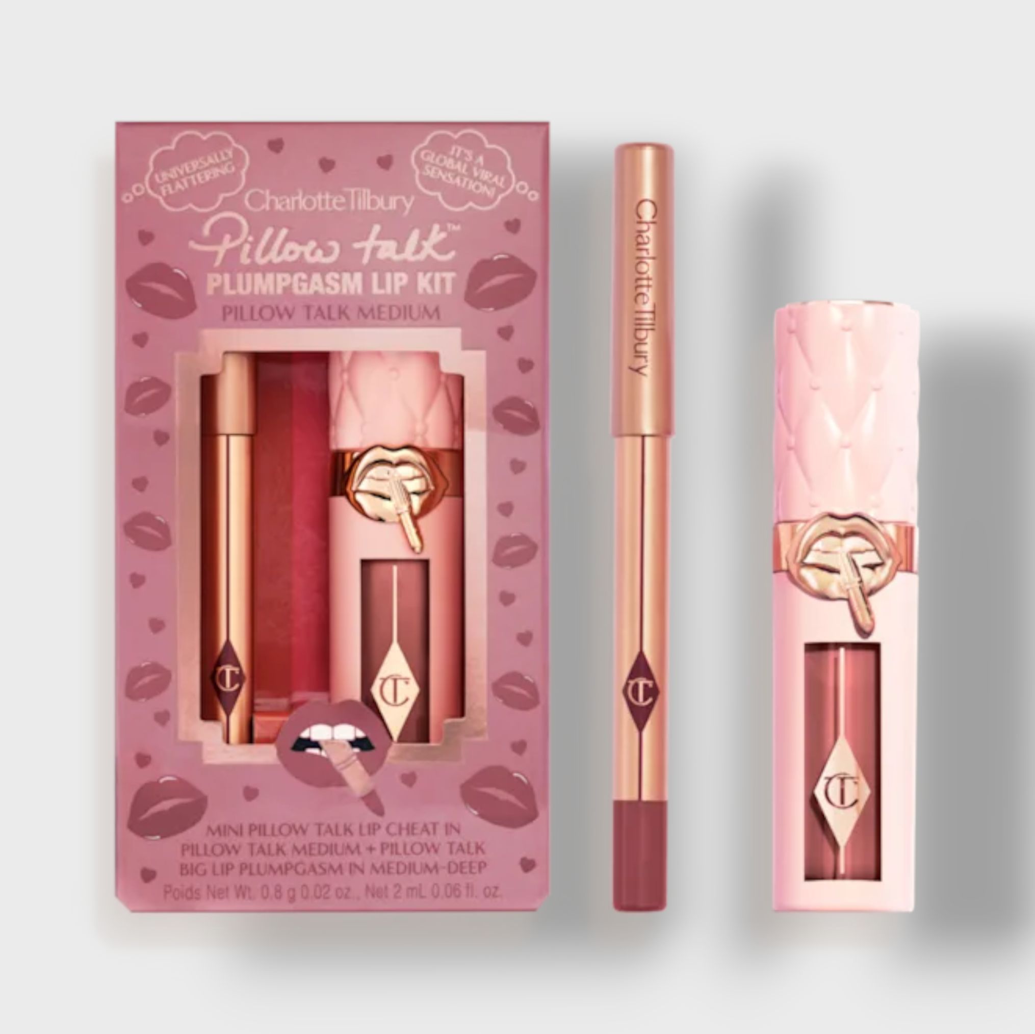 Charlotte Tilbury Набор для макияжа губ Plumpgasm Lip Kit (Pillow Talk Medium)