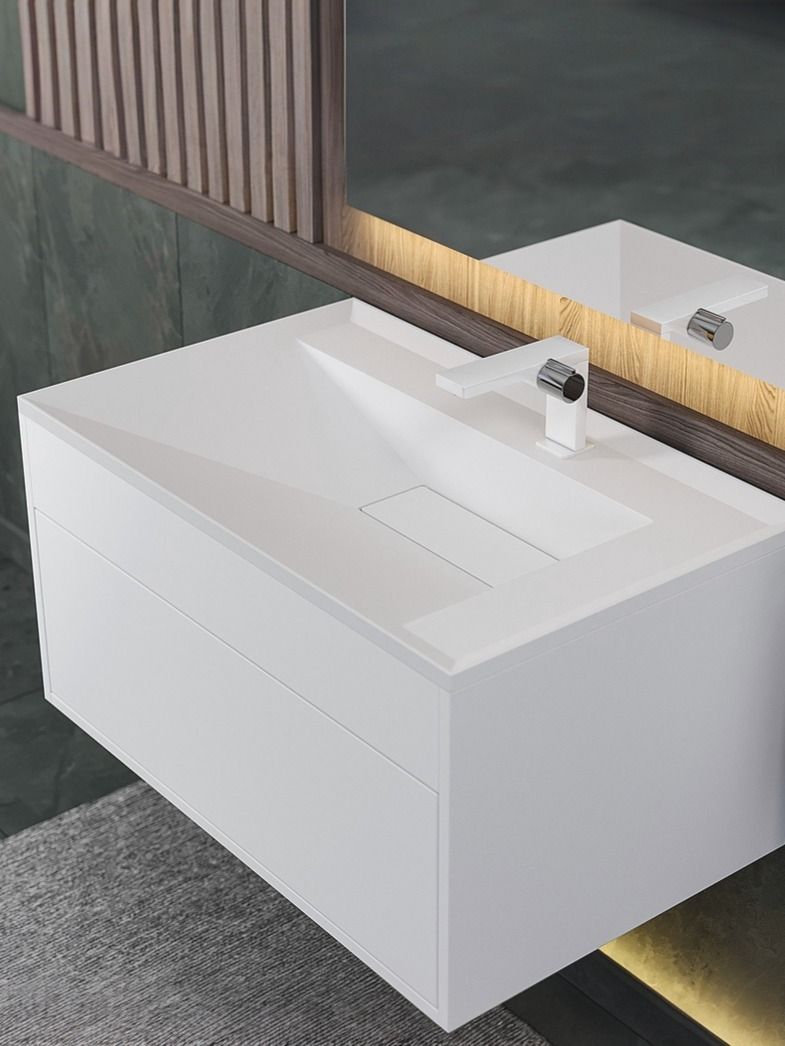 Раковина для ванной 80 Uperwood Lotus Quartz кварцевая белая (жасмин) матовая