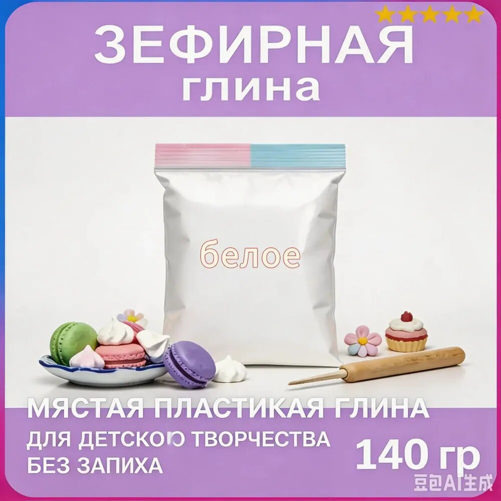 Зефирная глина для лепки самозастывающая полимерная
