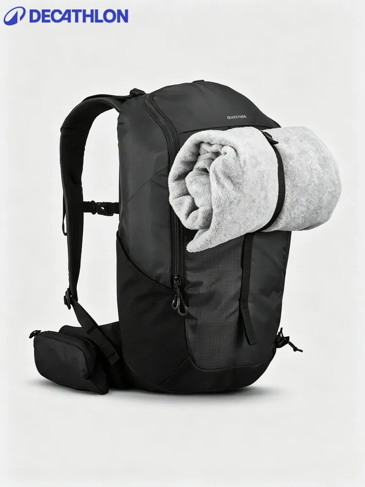Рюкзак DECATHLON QUECHUA MH100 20 л чёрный туристический с отделением для гидратора — фото 1
