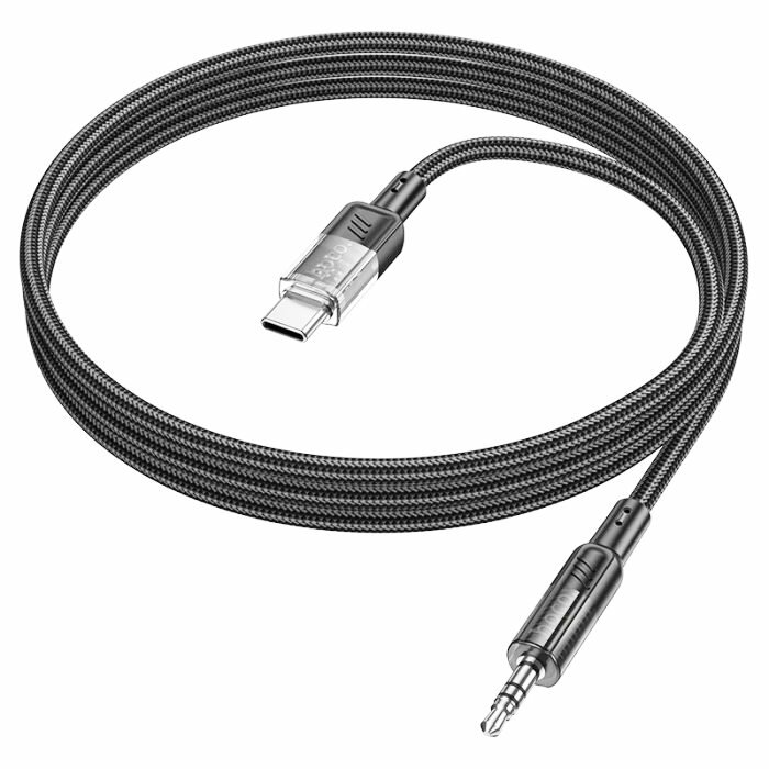 Аудио адаптер USB-C на 3.5мм штекер Hoco UPA27 Black - кабель 1.2м черный