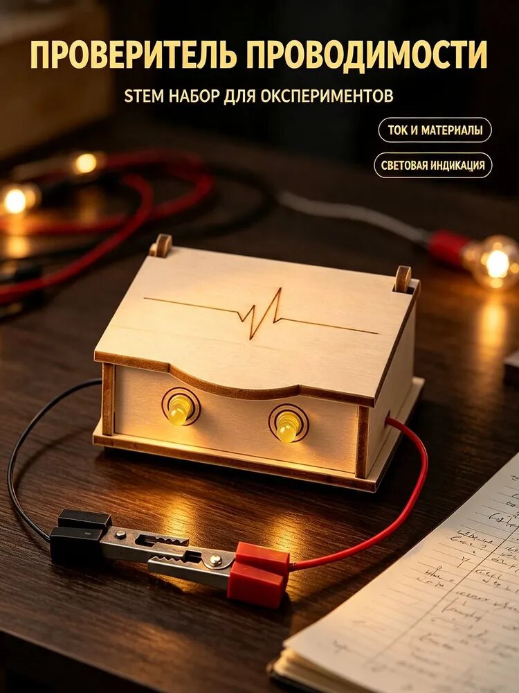 Набор для опытов и сборки моделей STEM из дерева для детей, DIY конструктор