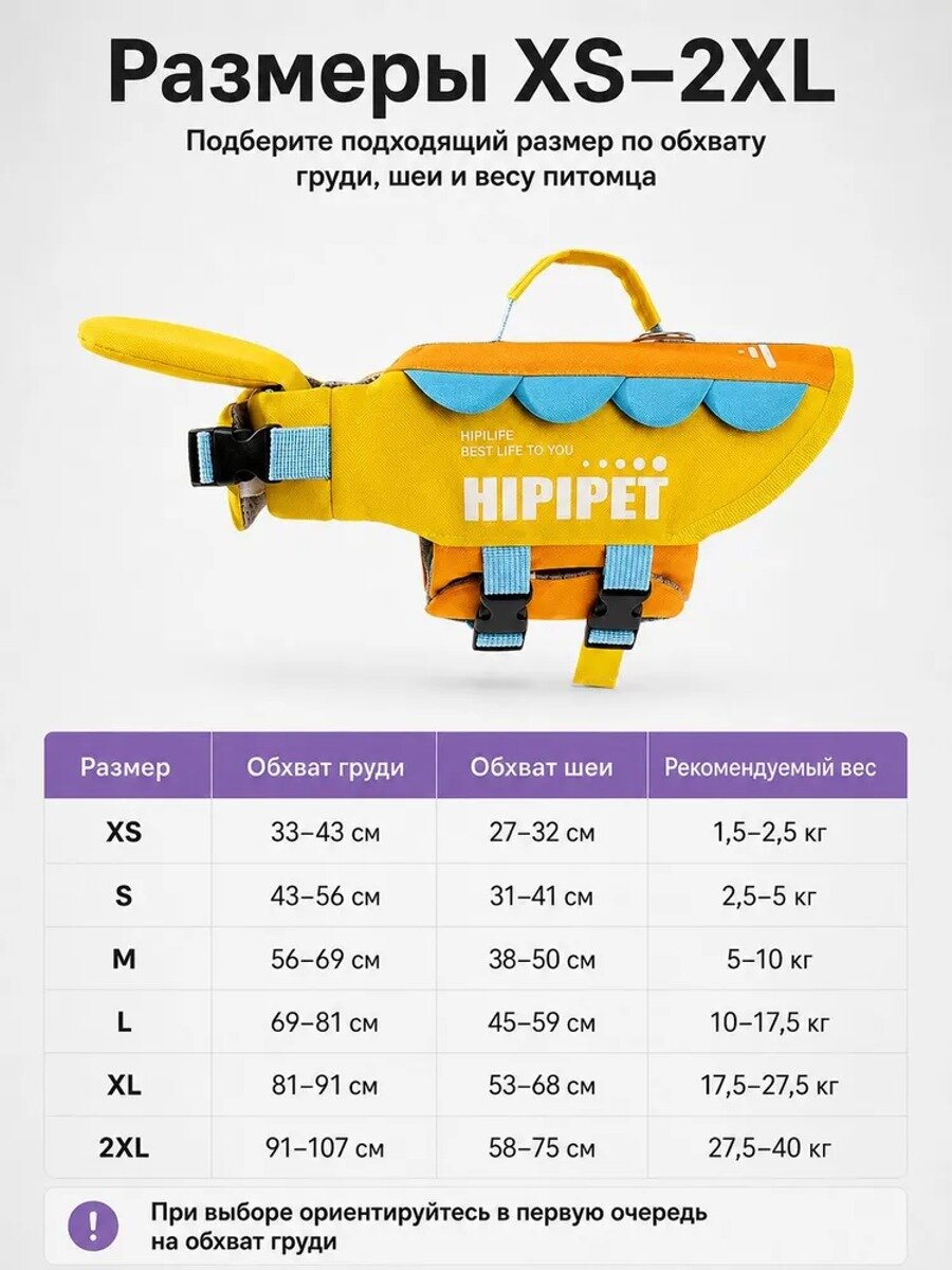 Жилет для собак спасательный XL, 1017,5 кг, фиолетовый, с ручкой и регулируемыми ремнями для плавания