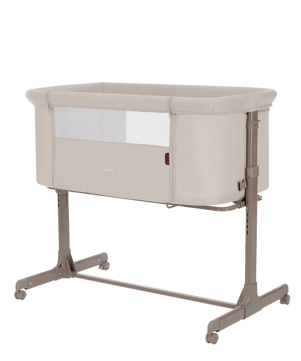Кроватка-колыбель/детская приставная кроватка Carrello Luna CRL-16505 Silk Beige(размер спального места 86 см*53)
